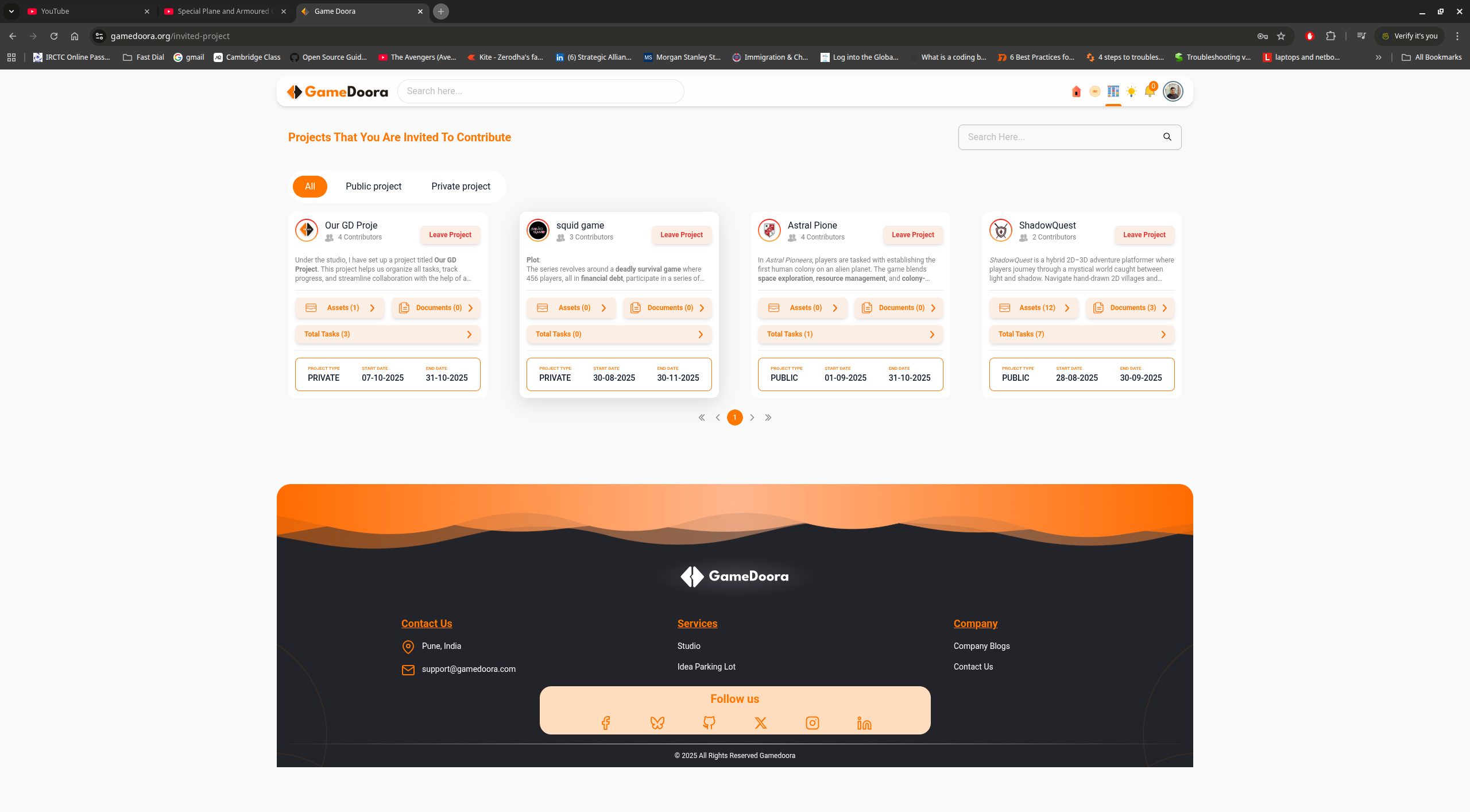 Project invitation flow