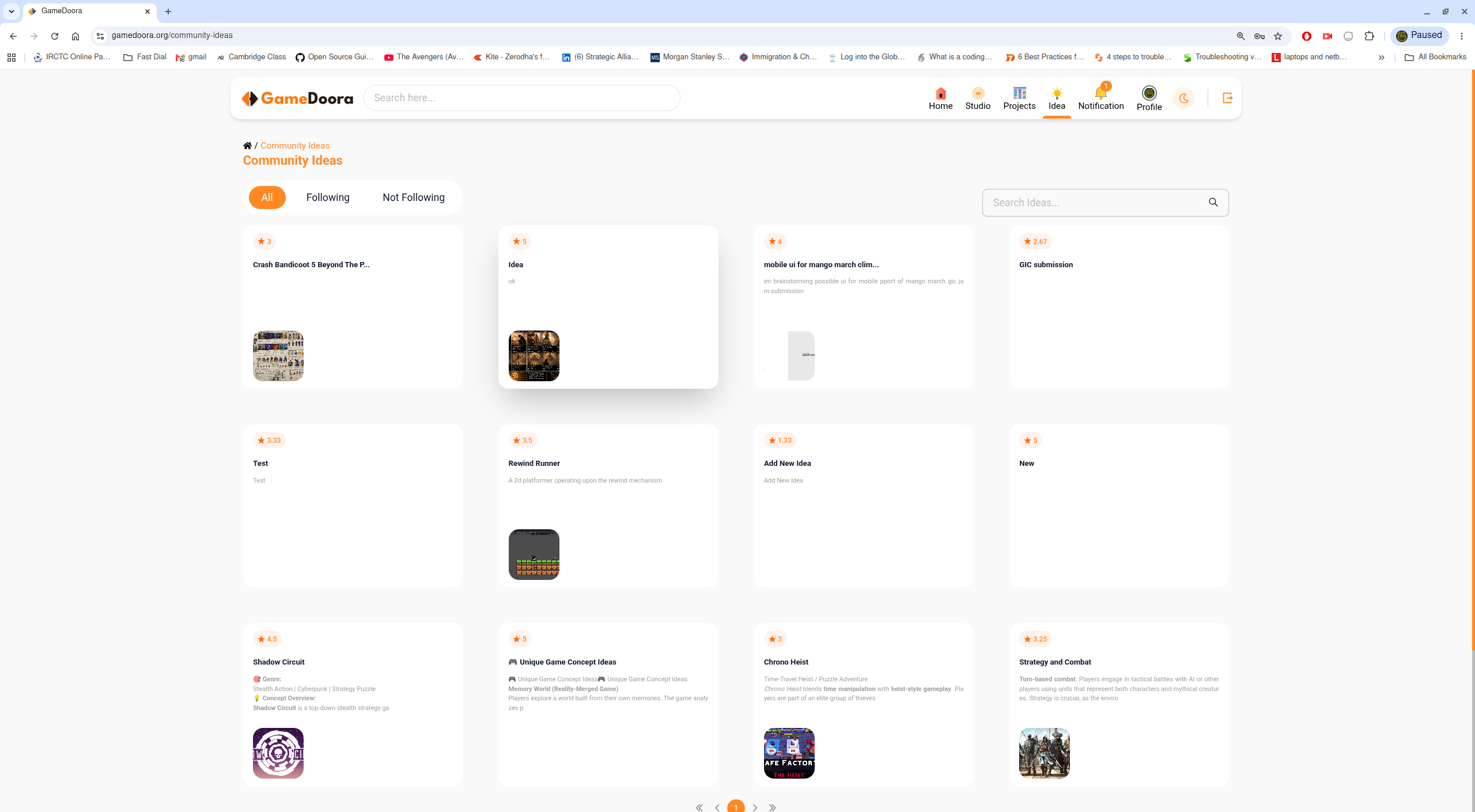 Community Ideas page