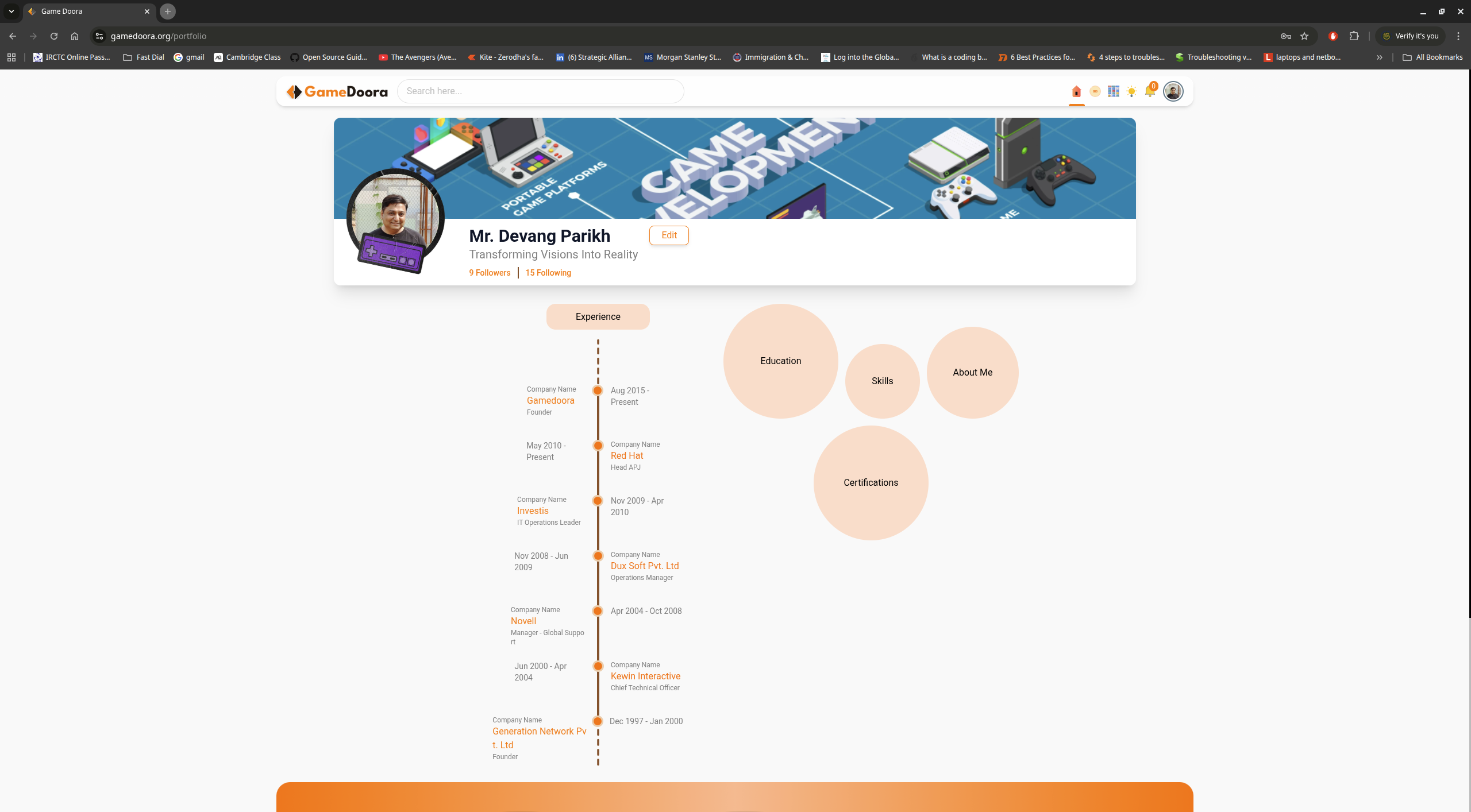 Gamedoora profile overview